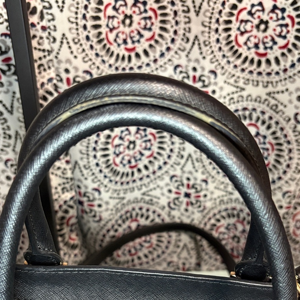 Michael Kors Selma Medium Saffiano Leather Satchel Black Top Handle Bag AS IS - Picture 6 of 10